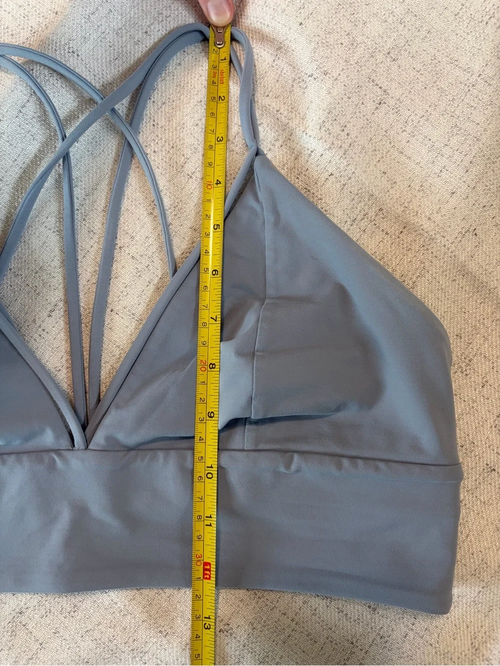 Pushing Limits Lululemon Strappy Sports Bra in Dusty Blue Size 12 EUC